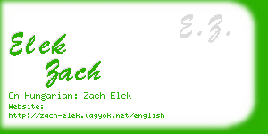 elek zach business card
